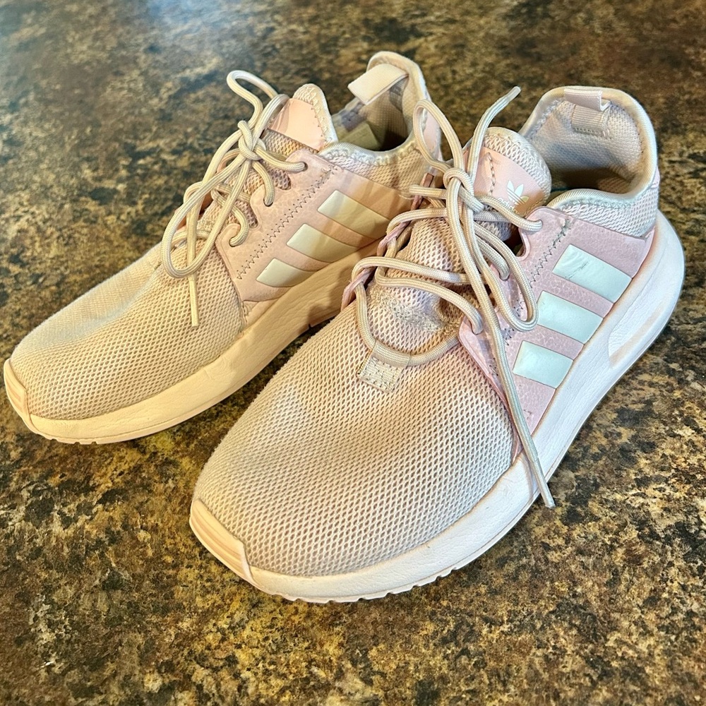 Adidas Light Pink and White Shoes